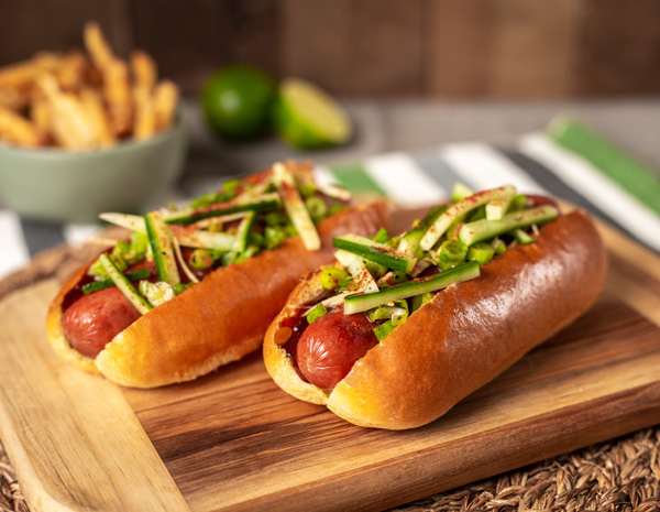 A hoisin barbecue hot dog recipe made with Lee Kum Kee sauces.