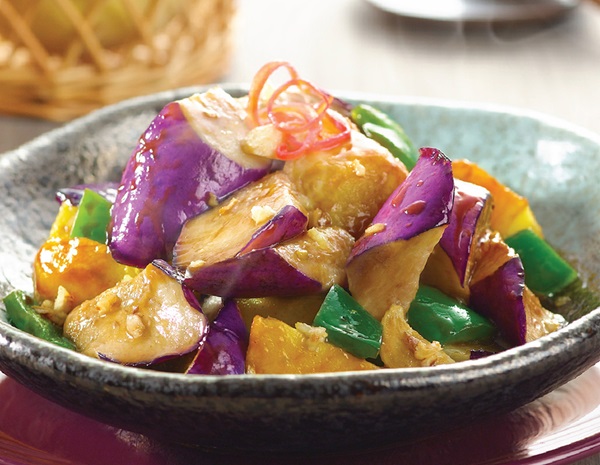 Recipe Stir Fried Eggplant, Potato and Green Bell Pepper