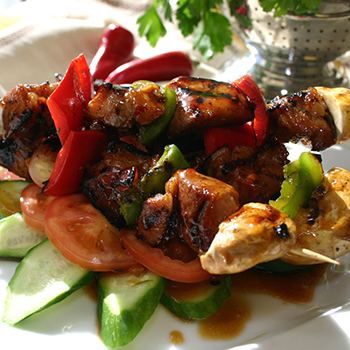 Recipe Summer Beef Kabobs and Vegetables