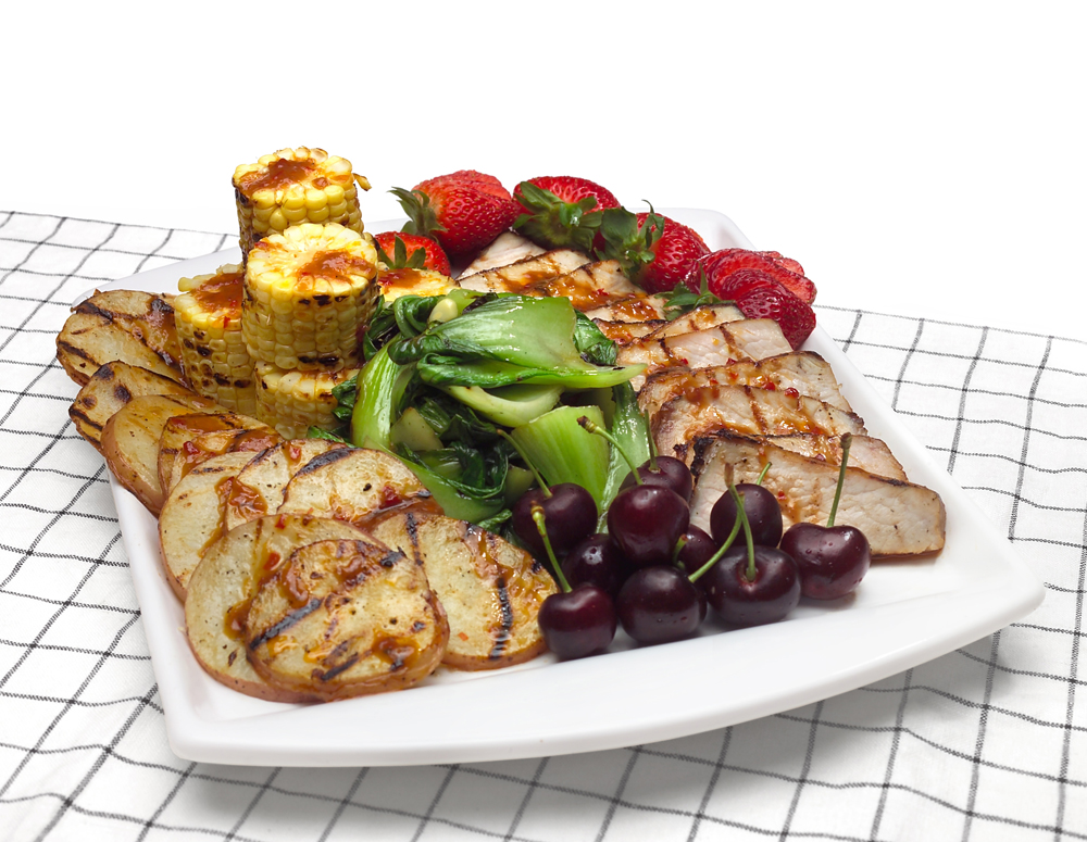 Recipe Summer Pork Chop and Grilled Vegetable Platter