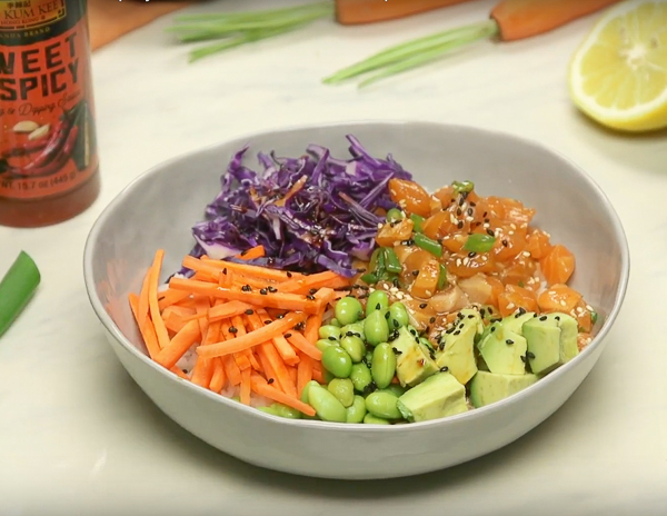 Sweet and Spicy Salmon Poke Bowl