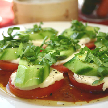 Recipe Tomato Basil Bites with Soy Vinaigrette