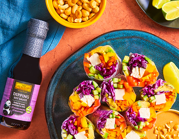 Recipe Vegetarian Summer Rolls with Coconut Peanut Dipping Sauce