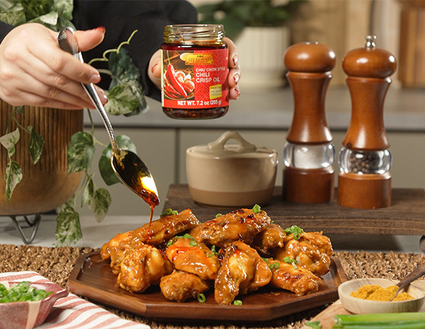 A chicken wings recipe featuring the flavors of satay chicken sauce.