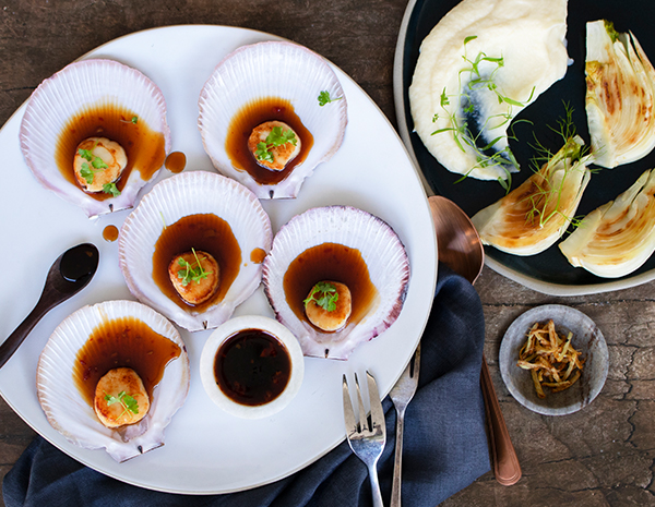 Saucy Soy Seasoned Scallops