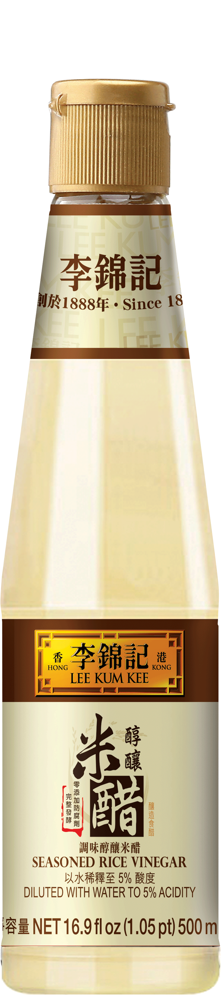 調味醇釀米醋, 16.9 fl oz (500 ml), 瓶裝 