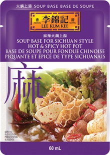 Base de soupe pour fondue chinoise piquante et épicé de type sichuanais