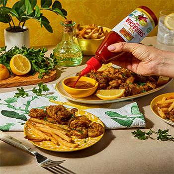 A spicy calamari recipe made with yuzu sriracha.