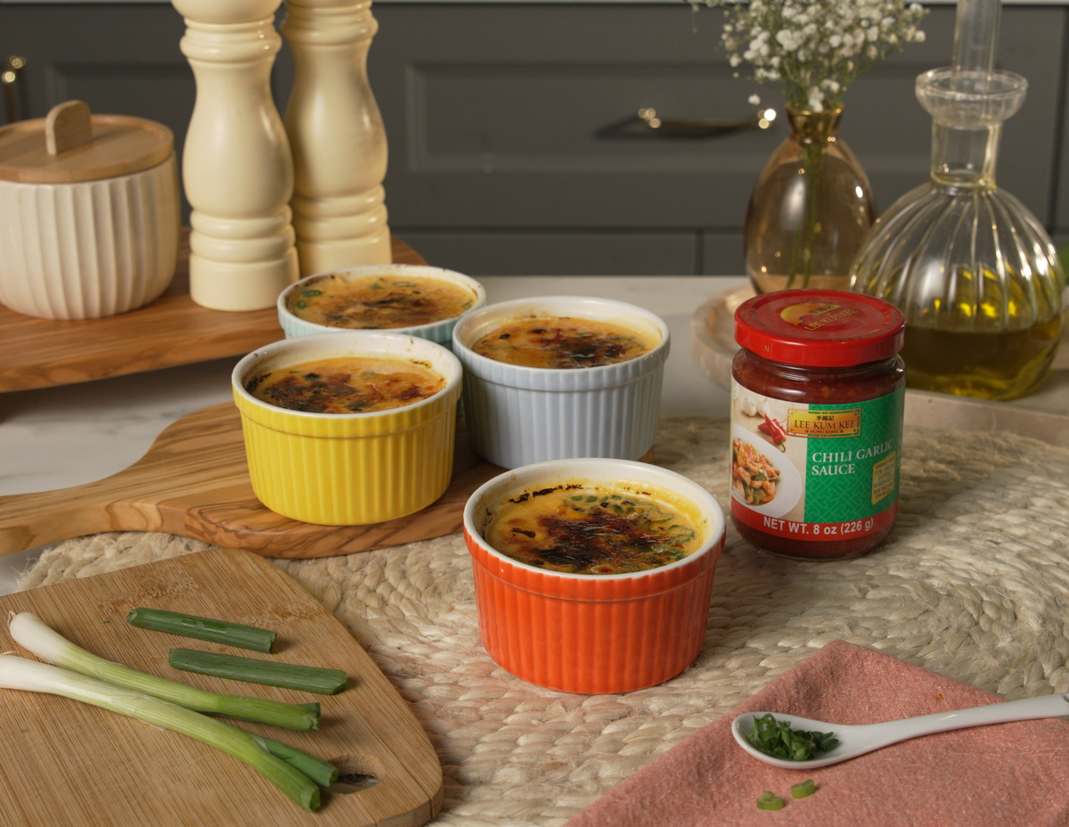 A spicy crab crème brulee recipe, perfect for a special meal occasion like Valentine's Day.