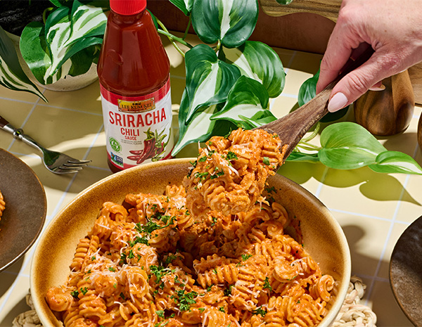 A spicy creamy pasta recipe made with a rose pasta sauce.