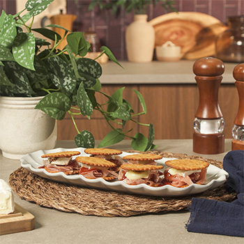 A spicy savory s'mores recipe made with honey sriracha.