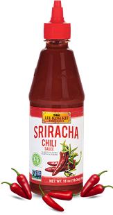 Bottle of Lee Kum Kee Sriracha Chili Sauce, a bold and spicy sauce ideal for adding heat to your favorite dishes