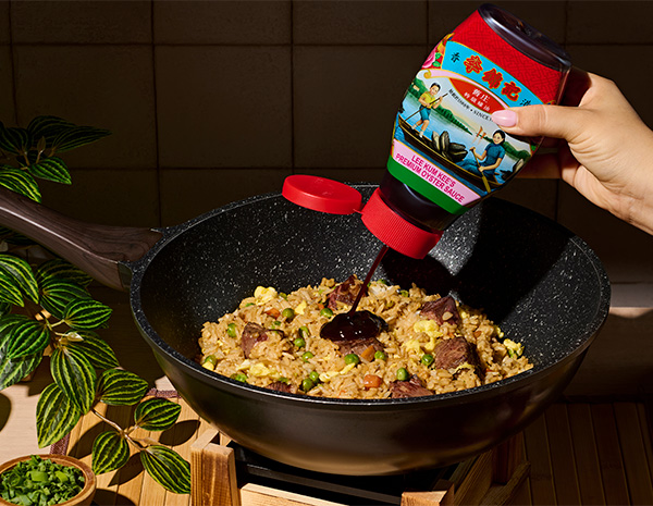 A steak fried rice recipe seasoned with Lee Kum Kee Premium Oyster Sauce.