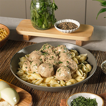 A creamy Swedish meatball pasta recipe.