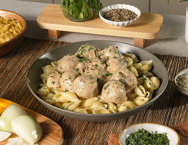 A creamy Swedish meatball pasta recipe.