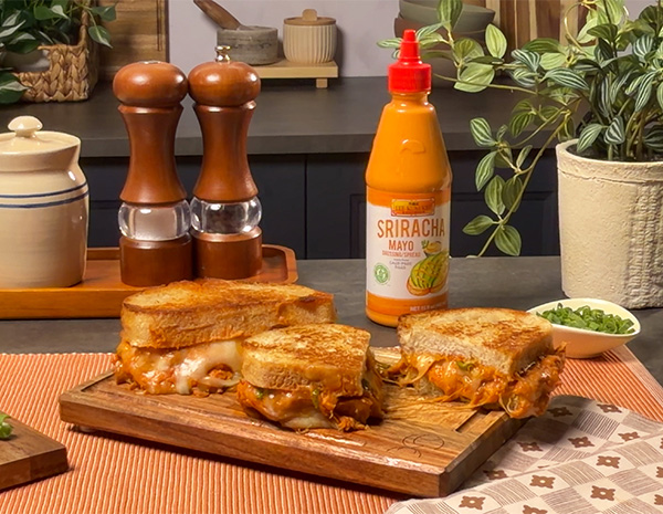 A spicy tuna melt recipe made with Korean spicy tuna.