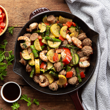 Recipe Cajun Sausage  Shrimp Vegetable Skillet S