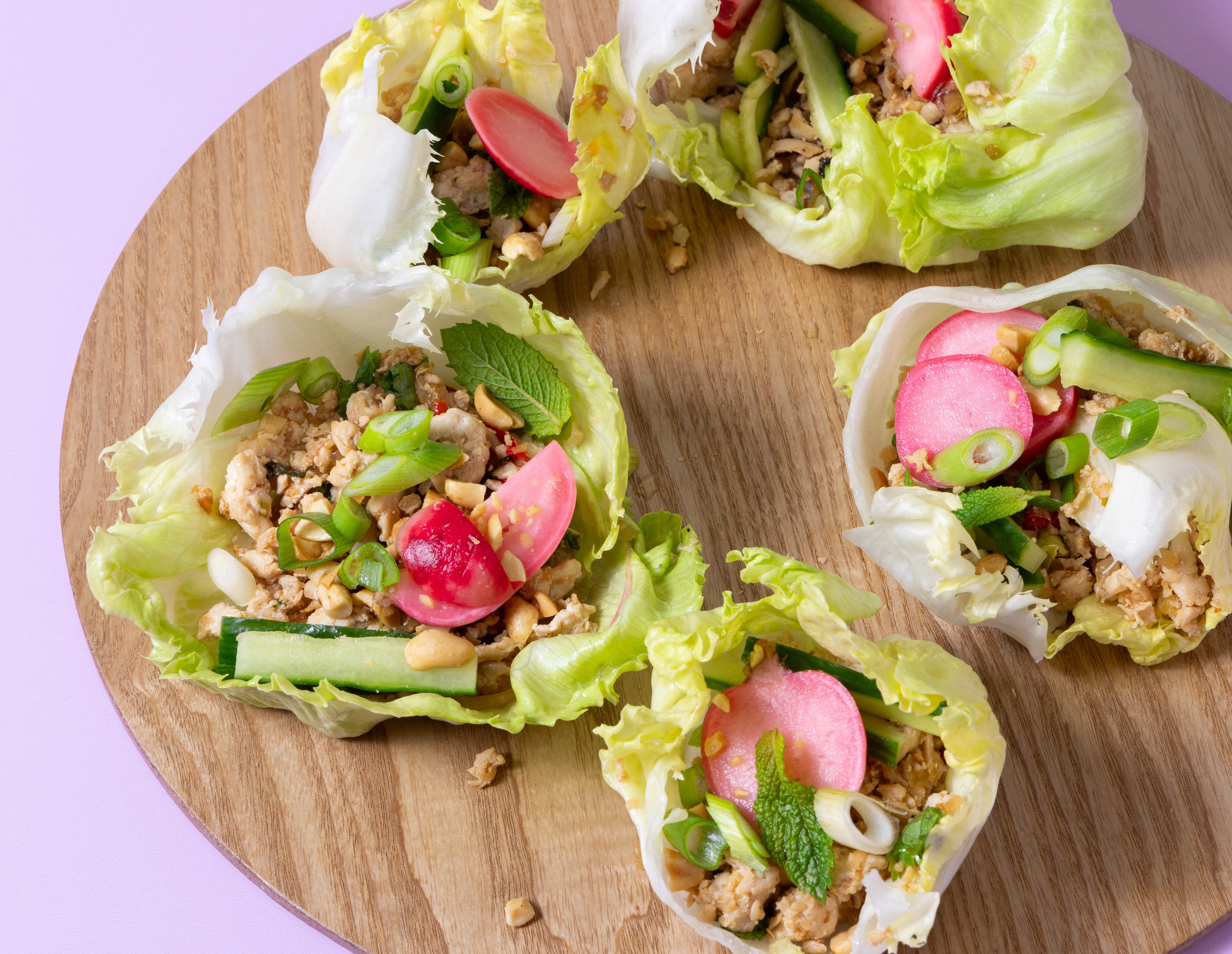 Vietnamese Style Chicken Lettuce Cups 600x465