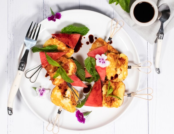 Watermelon  Haloumi skewers