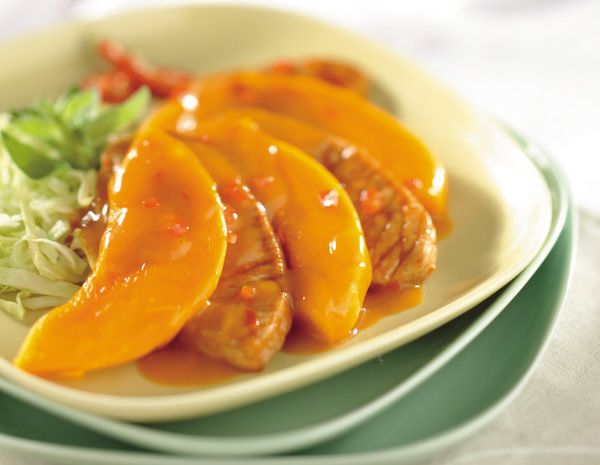 Bawang putih terong pedas dengan labu