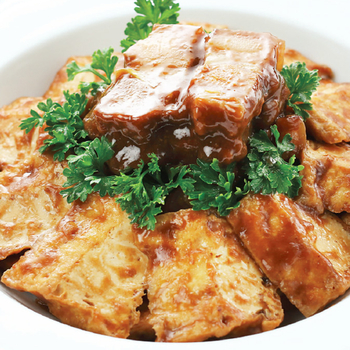 Tahu Goreng dan Babi dengan Saus Kedelai