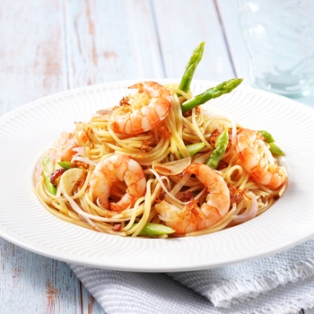 Pasta Udang dan Aparagus dengan Saus XO