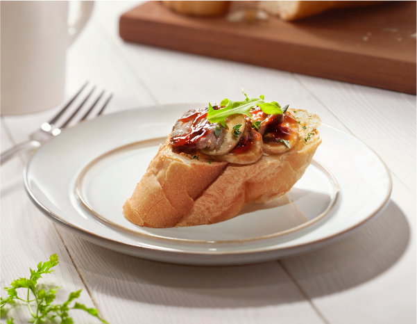 Mushroom beef short ribs baguette