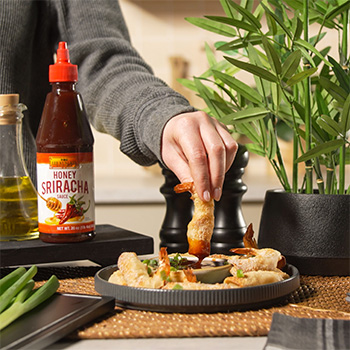 A Firecracker Shrimp recipe made easy in the air fryer for New Year.