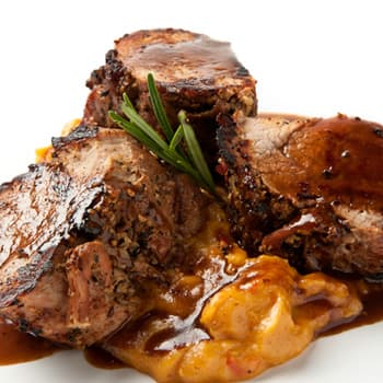 Roasted Pork with Char Siu and Brown Pears