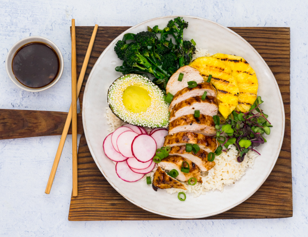 Barbecue Chicken and Pineapple Teriyaki Bowls