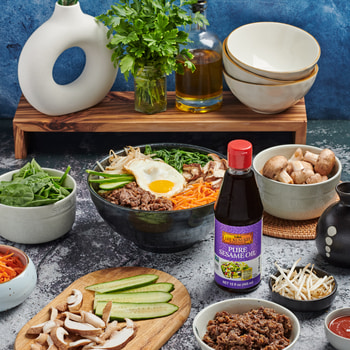 A bulgogi bibimbap meal prep recipe made with Lee Kum Kee sauces.