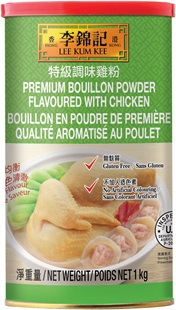 Bouillon en poudre de premiѐre qualité aromatisé au poulet, 1 kg, boîte de conserve