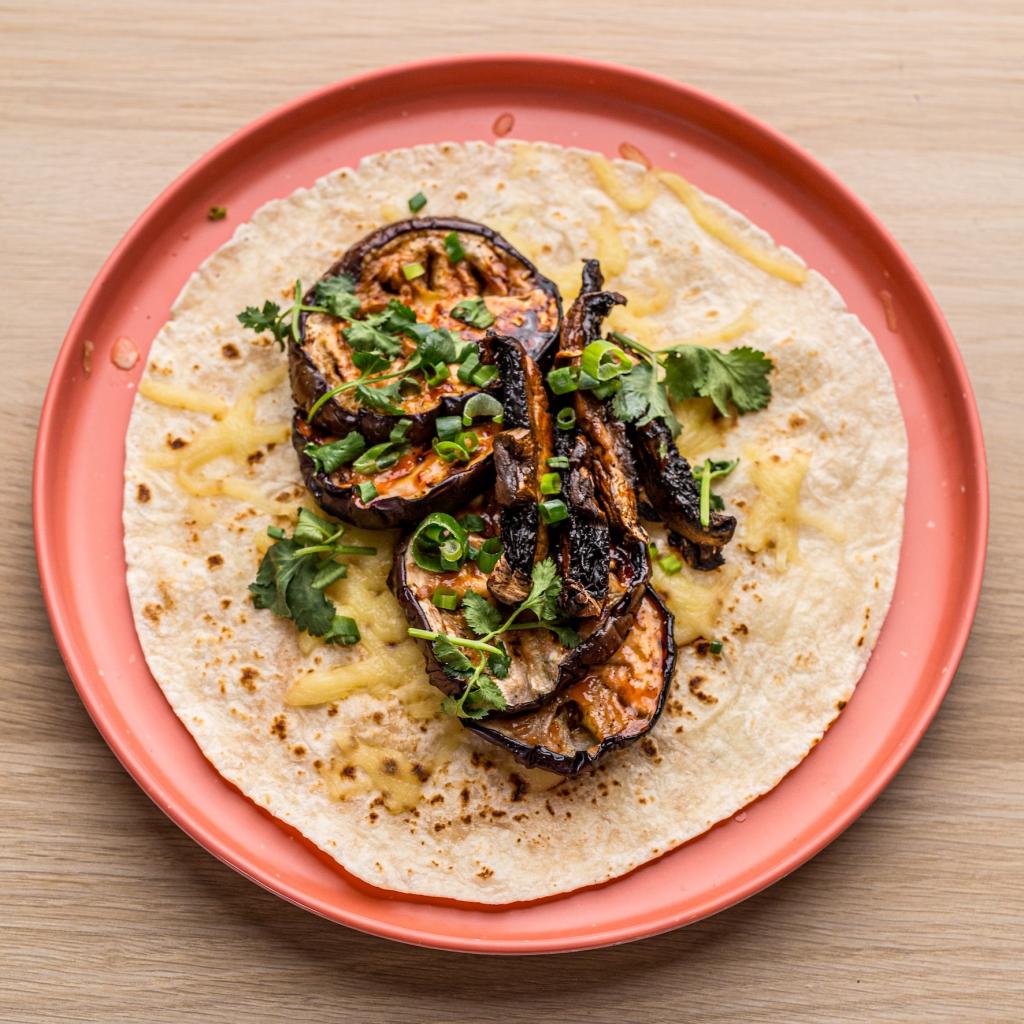 Charred Eggplant  Mushroom Flatbread