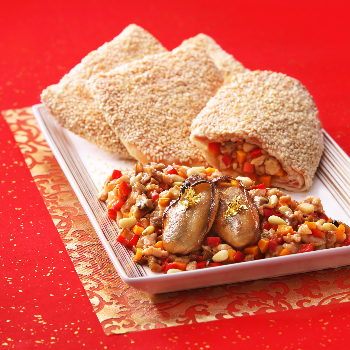 Recipe Sautéed Oyster Dice in Sesame Puff