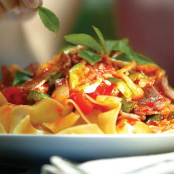 Recipe Stir-Fried Bacon and Fettucine