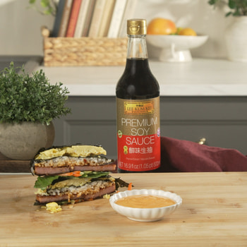 A folded kimbap recipe made with Lee Kum Kee sauces.