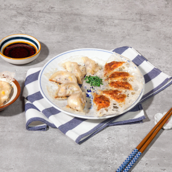 Crispy Pan-fried Quinoa and Pork Dumplings