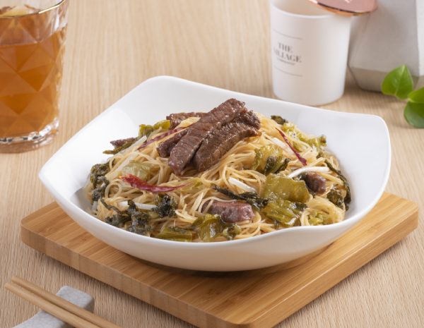 Braised Rice Vermicelli with Pickled Leaf Mustard and Shredded beef