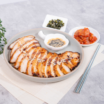 Air fried Pork Jowl with Korean Style Soy Bean Sauce