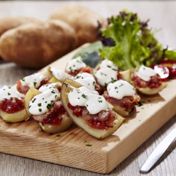 Baked Potato Skins with Char Siu Sauce