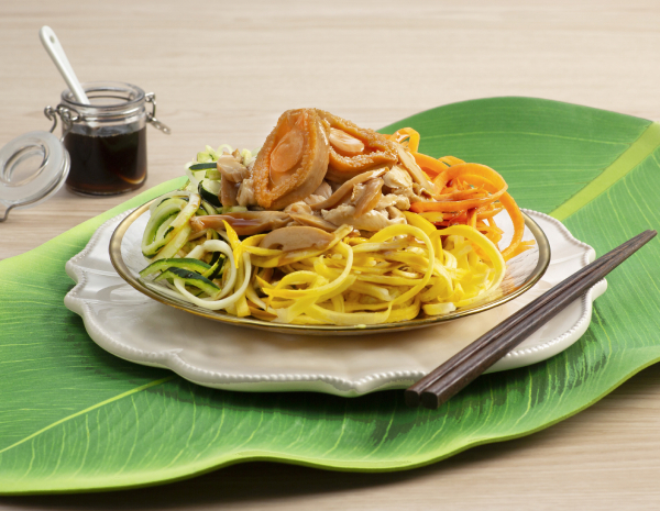 Abalone and Chicken Zoodles 