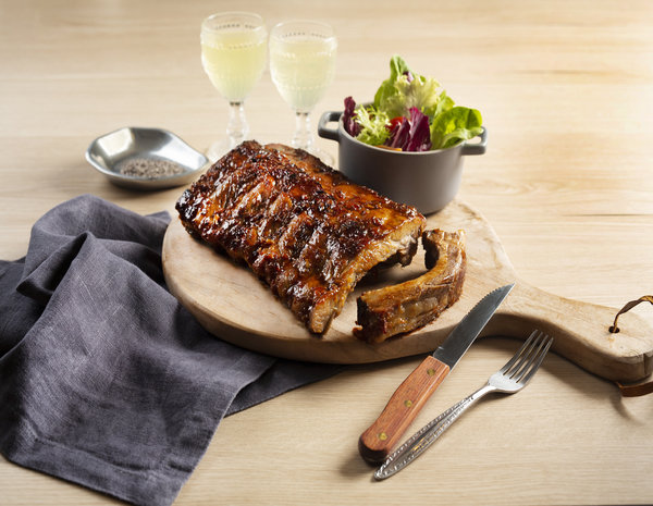 Iga Babi Panggang dengan Cuka dan Saus Kedelai