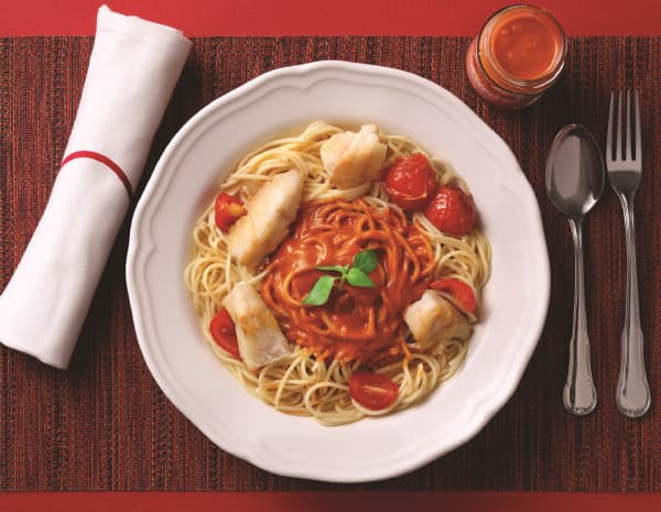 Fish Filet Spaghetti in Red Curry Sauce