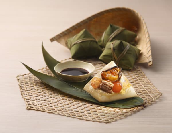 Rice Dumplings with Golden Oysters and Dried Scallops