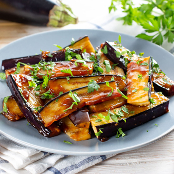 Hot Honey Glazed Eggplant_350x350px