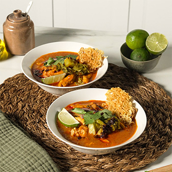 A khao soi recipe done as an instant ramen hack.