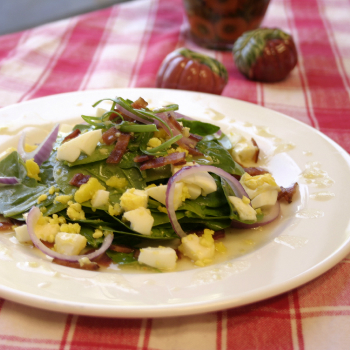 Recipe Bacon Spinach Salad with Plum Sauce Dressing