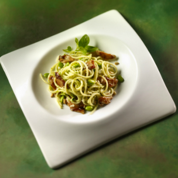 Recipe Chicken Pasta with Edamame Pesto