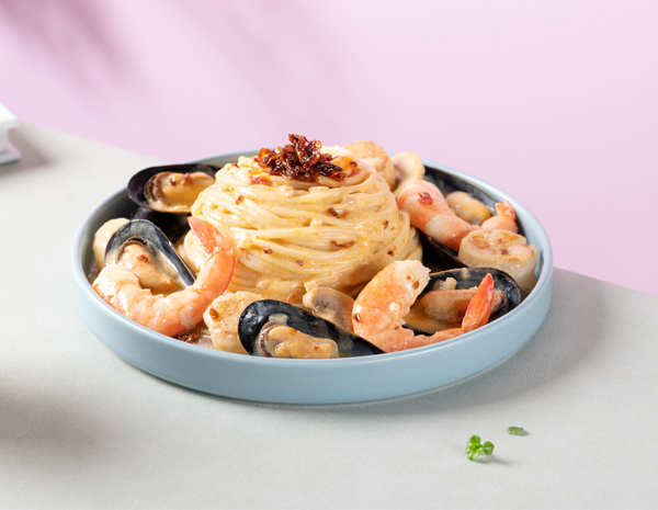 蝦香忌廉海鮮燴扁意粉