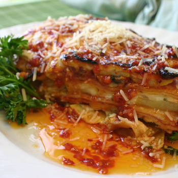 Recipe Flour Tortilla Vegetable Lasagna with Chili Garlic Sauce